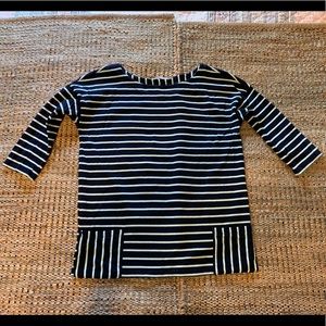 EUC Navy and Mint Striped Top